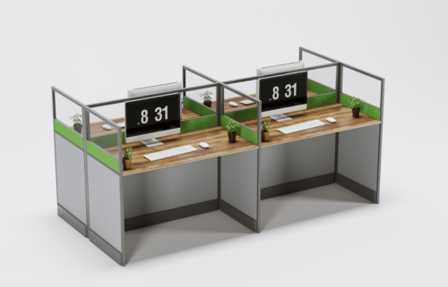 Charter Call Center Workstation For Four Persons With Partitions