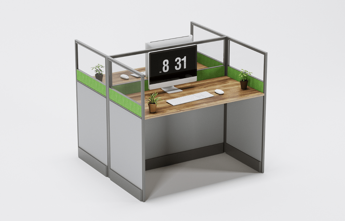 Charter Call Center Workstation For Two Persons With Partitions