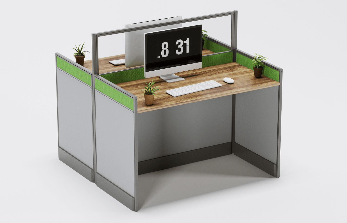 Charter Line Workstation For Two Persons With Partitions