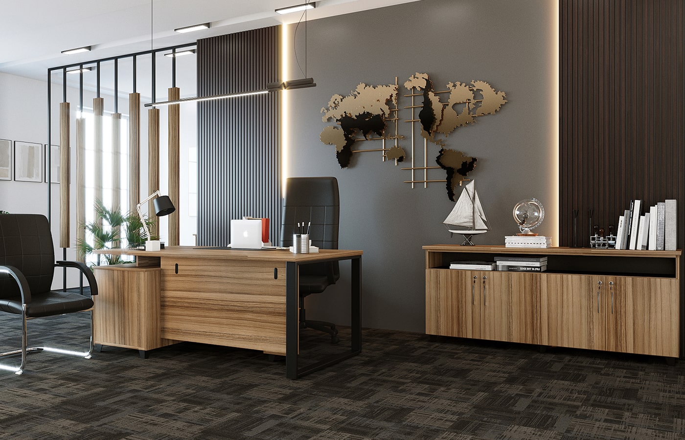 Dynamic Executive Table With Side Rack