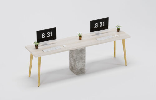 Smart Linear Basic Workstation For Two Persons SBS Without Partitions And Accessories